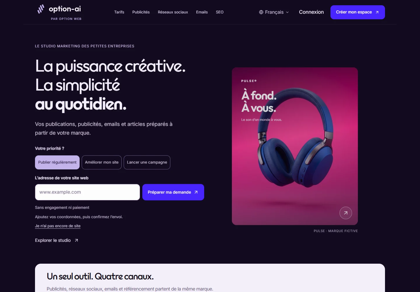 Aperçu du projet Option AI